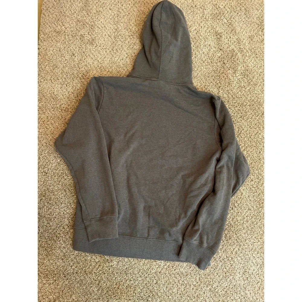 The North Face Mens Hoodie Large Gray Camo Logo Graphic Pullover Sweatshirt